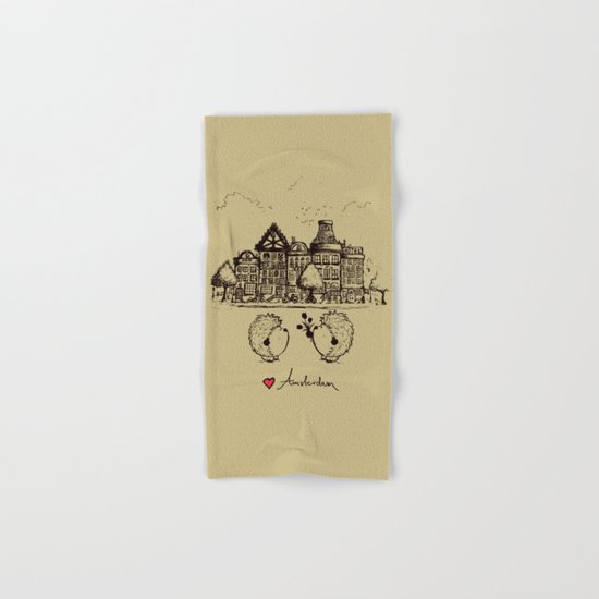 Hedgehogs in Amsterdam Hand & Bath Towel
