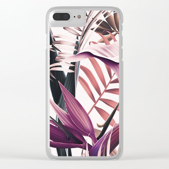 Magenta tropical Clear iPhone Case
