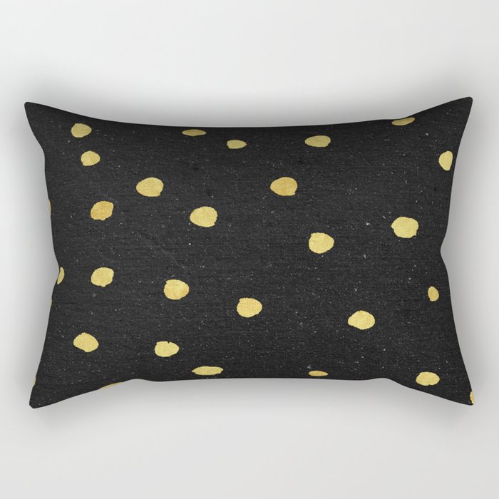 Golden Copper Dots Pattern Rectangular Pillow