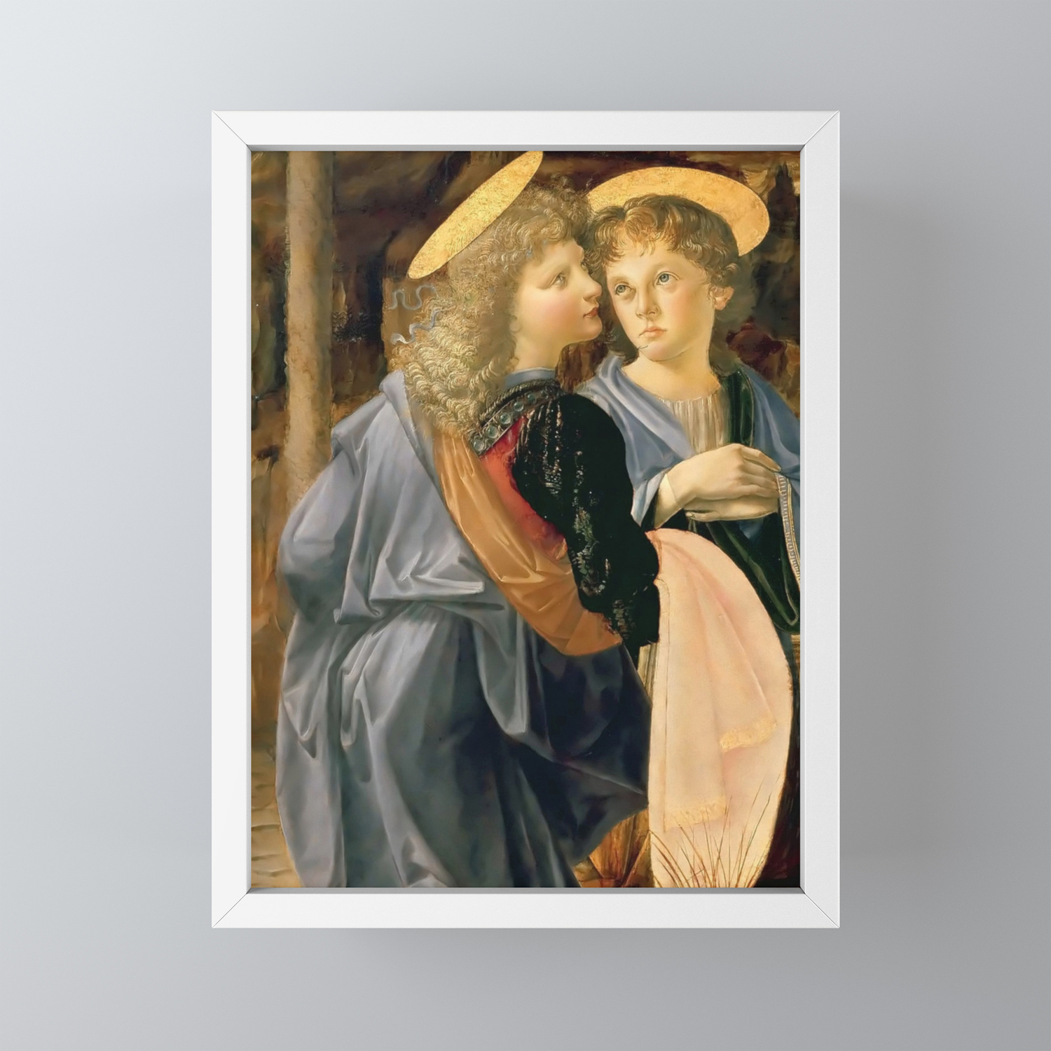 Andrea Del Verrocchio And Leonardo Da Vinci Baptism Of Christ Angels Framed Mini Art Print By Alexandra Arts Society6