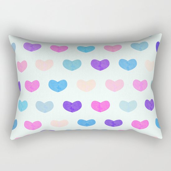 Colorful Cute Hearts II Rectangular Pillow