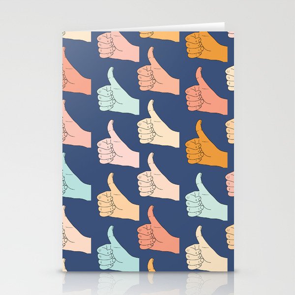 Thumbs Up - Pastels on Blue Stationery Cards