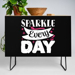 Sparkle Every Day Pretty Beauty Makeup Quote Credenza