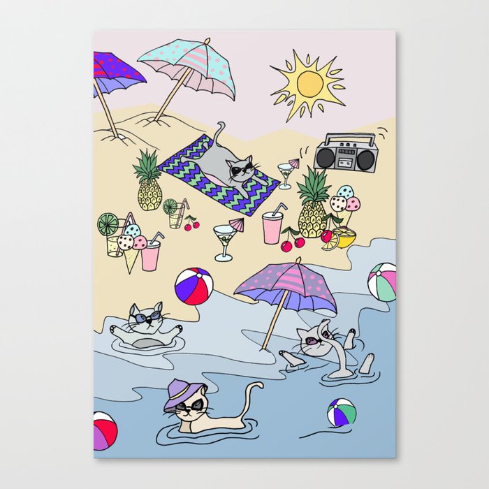 summer cats Canvas Print
