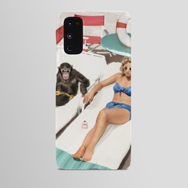 Chimpanzee and a Woman Sunbathing Android Case