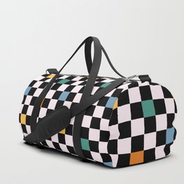 Groovy Retro Checkerboard Duffle Bag