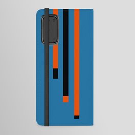3 Lines Minimalist Retro Modernist  Color Block Design Blue Red Black Android Wallet Case