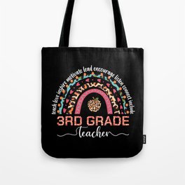 Teacher third grade leopard rainbow Tote Bag