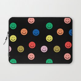 Smiley faces black happy simple rainbow colors pattern smile face kids nursery boys girls decor Laptop Sleeve