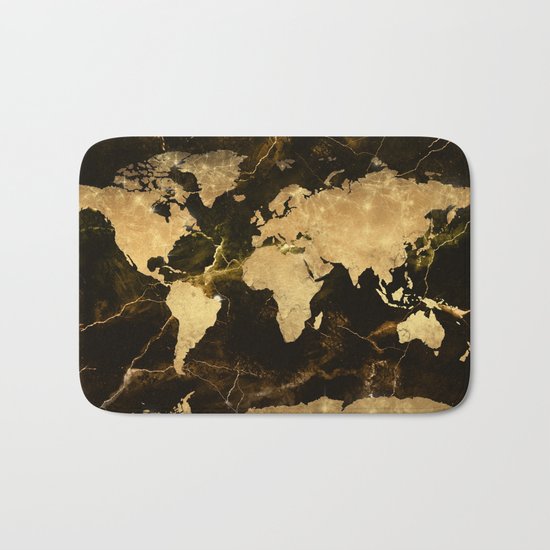 world map marble 5 Bath Mat