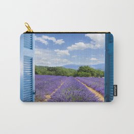 wooden shutters, lavender field Carry-All Pouch | Landscape, Photo, Nature, Pattern 