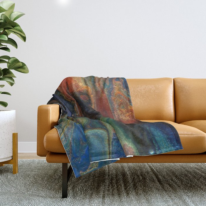 Earth Fire Lava Flow Cells Throw Blanket