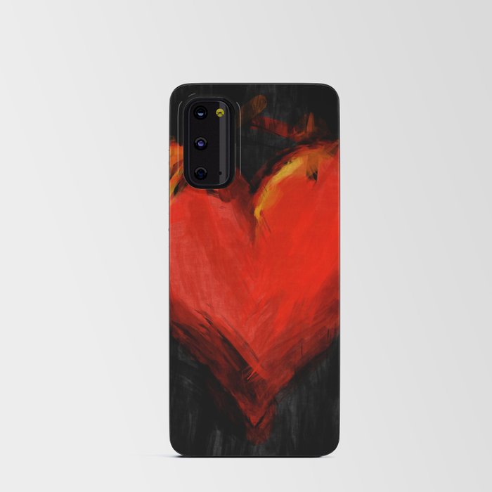 Brush strokes red hearts Android Card Case