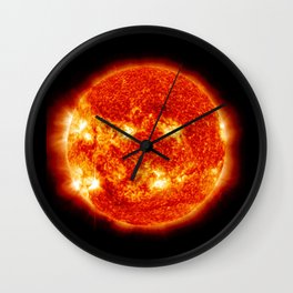 The Sun Wall Clock | Space, Abstract, Solar, Flare, Fusion, Color, Hdr, Photo, Digitalmanipulation, Red 