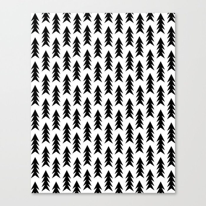 Trees - black and white modern minimal camping nature wanderlust hipster vintage retro classic natur Canvas Print