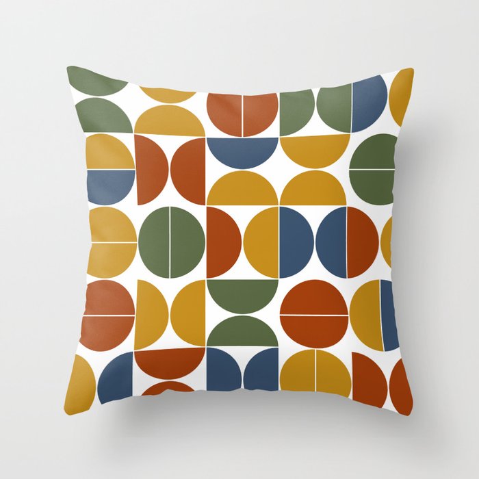 Colorful mid century moderna Throw Pillow