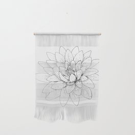 Black and White Lotus Flower Wall Hanging