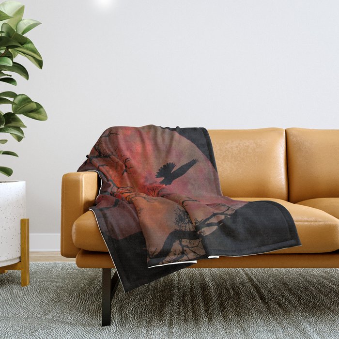 Red Sky at Night Throw Blanket