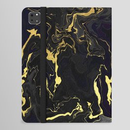 Black & Gold Grunge Moody Abstract  iPad Folio Case