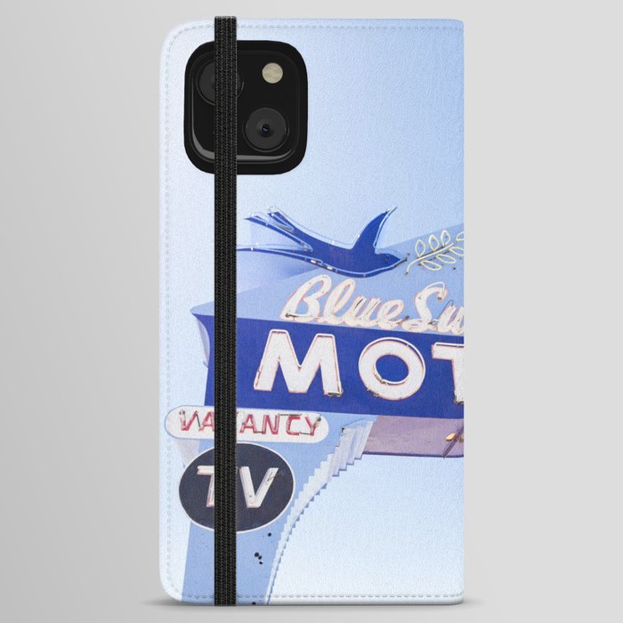 Blue Swallow Sunshine - Route 66 Motel Travel Photography iPhone Wallet Case