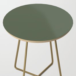 Dark Green-Brown Solid Color Pantone Bronze Green 18-0317 TCX Shades of Green Hues Side Table