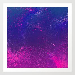 Abstract Hot Pink Purple Lavender Gradient Nebula Art Print