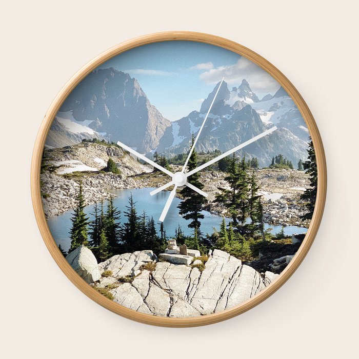 Cascade Alpine Wall Clock by Kevin Russ Society6