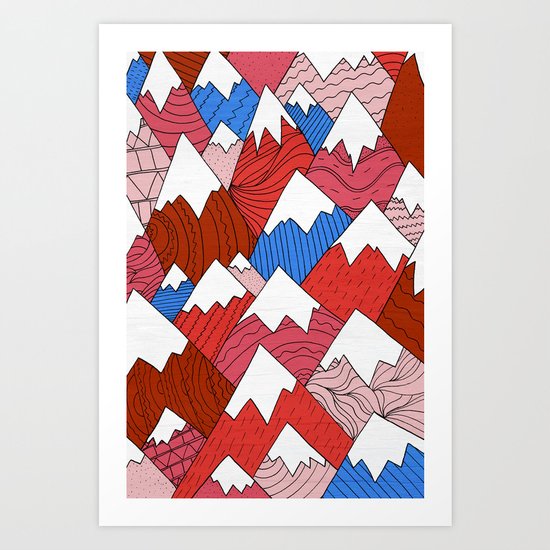 The Red Mountains (Pattern) Art Print