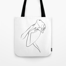horny girlfriend, Wine Single Line Art | Hand with Line Drawing  Tote Bag