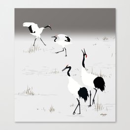 Red crowned Crane Canvas Print