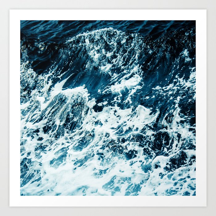 Disobedience Ocean Waves Painting Texture Art Print By Cadinera