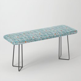 Retro Atomic Starburst Modern Mid Century Pattern  Bench