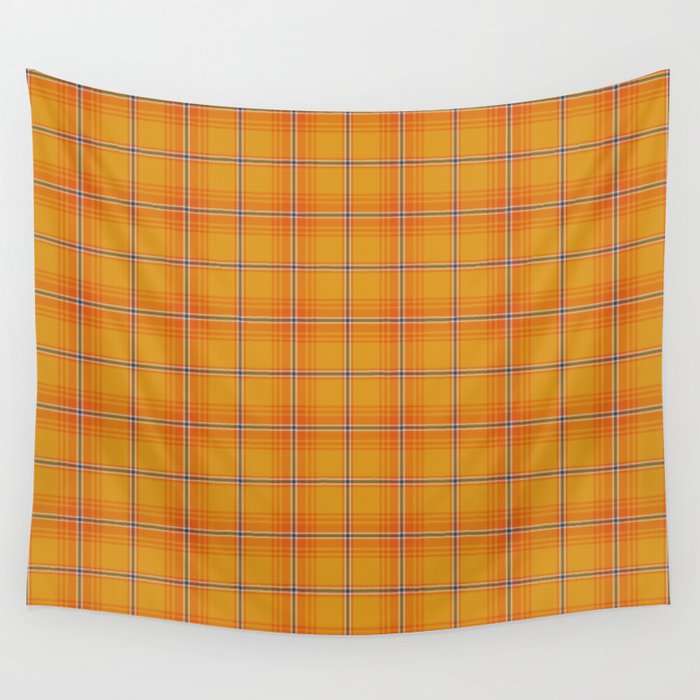 JPH Orange Plaid Wall Tapestry