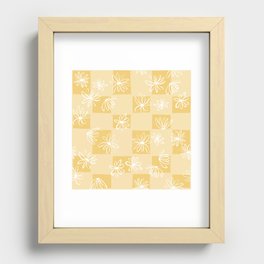 Daisy checkerboard in sunny yellow Recessed Framed Print