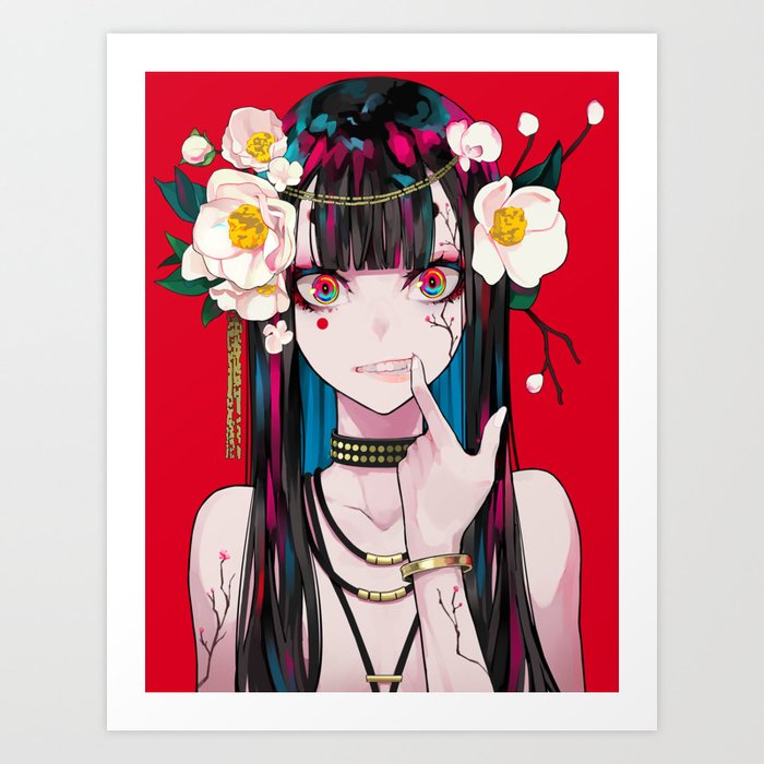 Smile Anime Girl Art Print by AnimeWall