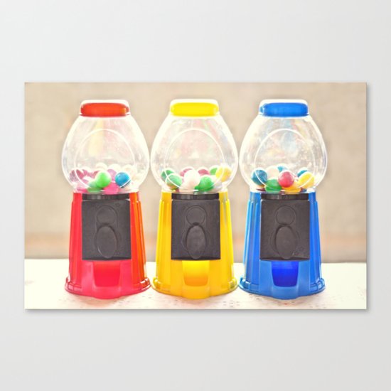 Bubble Gum in Primary Canvas Print