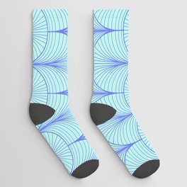 Aqua Very Peri Art Deco Arch Pattern Socks
