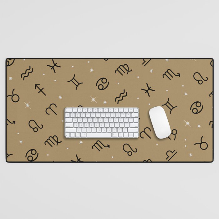 Star Constellation - Star Signs Drawing Gold Desk Mat