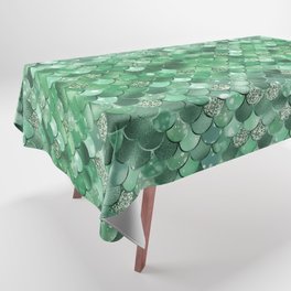 Green Mermaid Pattern Glam Tablecloth