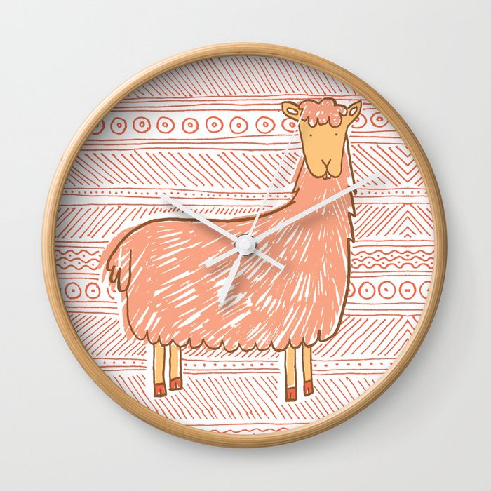 Llamas are Friends in Peru Wall Clock