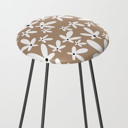 Quirky Florals in Mocha, Black and White Counter Stool