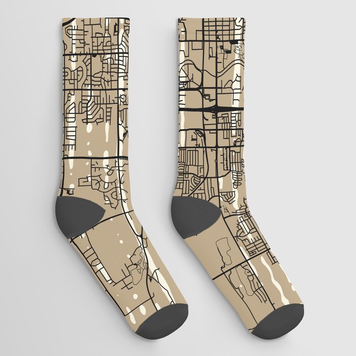 Sioux Falls - Vintage City Map - USA City Socks