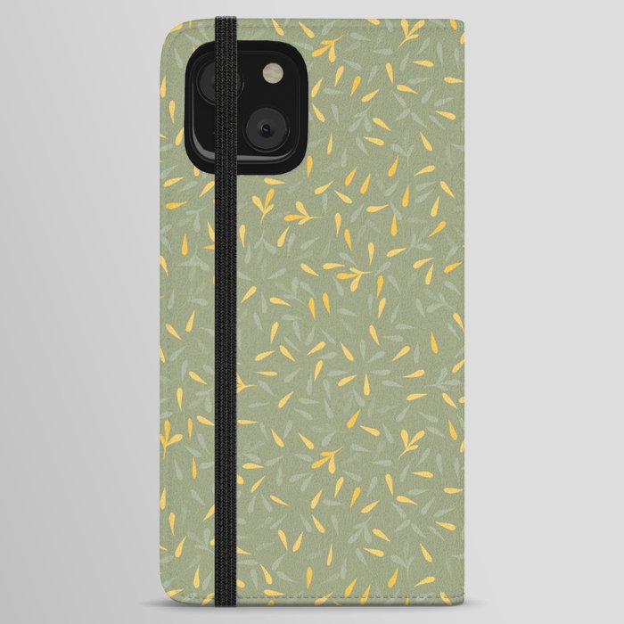 small green and yellow leaves on sage  iPhone Wallet Case