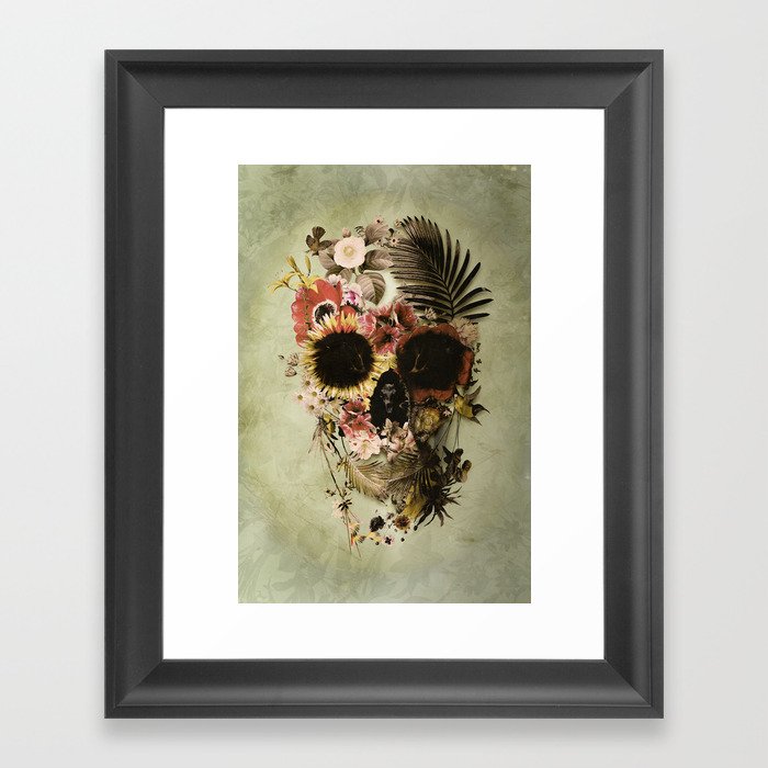 Garden Skull Light Framed Art Print