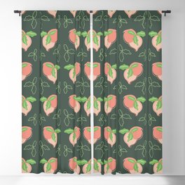 Pattern with juicy fruit peaches   Blackout Curtain