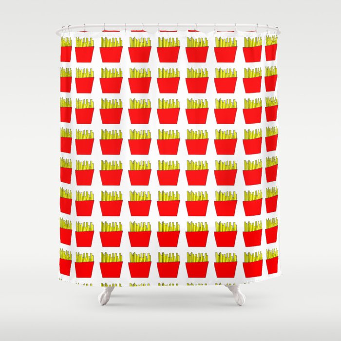French fries -fries,patatoes,fast food,patato,frites,wedges,patata Shower Curtain