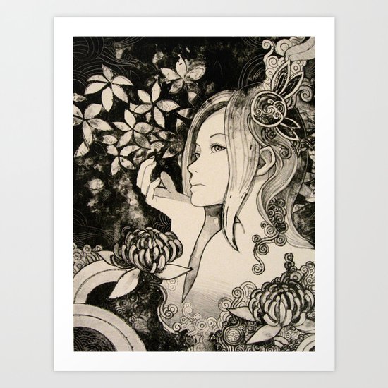 Purity of Chrysanthemum Art Print