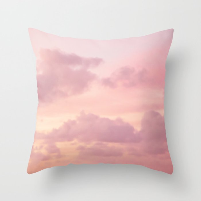 Pink Clouds Throw Pillow