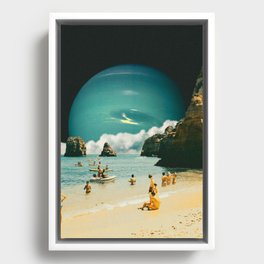 Space Beach Framed Canvas