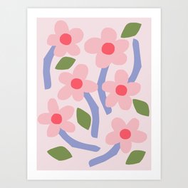 Floral dance - pastel Art Print